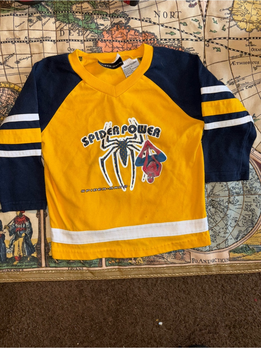 Spider Power Kids' Yellow & Navy Long-Sleeve Top
